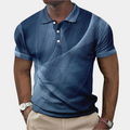 Thorne - Printet poloshirt med knapper foran og løs pasform