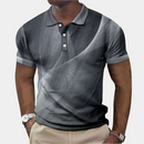 Thorne - Printet poloshirt med knapper foran og løs pasform