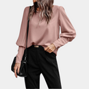 Kiera - Bluse med lange ærmer og rund hals