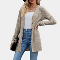 Nora – Langærmet cardigan med knaplukning & forlommer