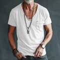 Brian - Casual T-shirt med V-hals og brystlomme