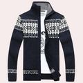 Klassisk cardigan med opretstående krave til mænd