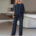 Angie - Elegant chiffonsæt i 2 dele