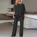 Angie - Elegant chiffonsæt i 2 dele
