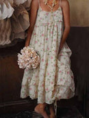 Josefine stilfuld ærmeløs maxikjole med blomsterprint og
