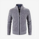 Langærmet cardigan med lynlås i slim fit