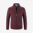 Langærmet cardigan med lynlås i slim fit