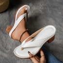 Dame open toe sandaler med blokhæle