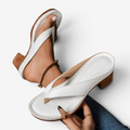 Dame open toe sandaler med blokhæle