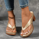 Dame open toe sandaler med blokhæle