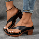 Dame open toe sandaler med blokhæle