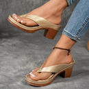 Dame open toe sandaler med blokhæle