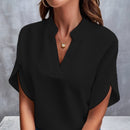 Lorelai - Dame kortærmet bluse med V-hals