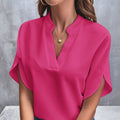 Lorelai - Dame kortærmet bluse med V-hals