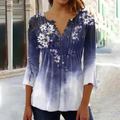 Olivia - Bluse - Blomsterprint og V-halsudskæring