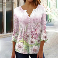 Olivia - Bluse - Blomsterprint og V-halsudskæring