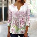 Olivia - Bluse - Blomsterprint og V-halsudskæring
