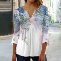 Olivia - Bluse - Blomsterprint og V-halsudskæring
