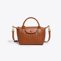 Athena - Kompakt crossbody-taske med vævet tekstur