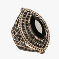 Liama – Boho vintage ring med mørkt midterstykke