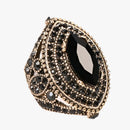 Liama – Boho vintage ring med mørkt midterstykke