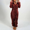 Nila teddy jumpsuit med hætte