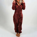 Nila teddy jumpsuit med hætte