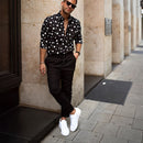 Wayne – Stilfuld printskjorte med lange ærmer og knaplukning