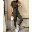 Rhea – Moderigtigt jumpsuit med knaplukning & bælte i taljen