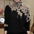 Lena - Dame slim fit langærmet sweater med blomsterprint