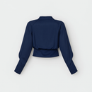 Marie elegant bluse med V-hals og lange ærmer