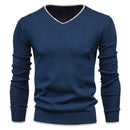 Henry slim fit V-hals sweater med lange ærmer
