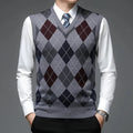 Franz - Ternede sweater med V-hals Ærmeløs design og