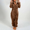 Nila teddy jumpsuit med hætte