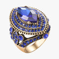Liama – Boho vintage ring med mørkt midterstykke