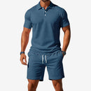 Mænds 2-dels Polo T-shirt og Shorts Sæt