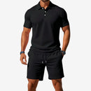Mænds 2-dels Polo T-shirt og Shorts Sæt