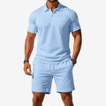 Mænds 2-dels Polo T-shirt og Shorts Sæt