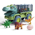 Eventyrsæt med dinosaurfigurer og udforskningskøretøj