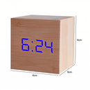 WoodTime - Digitalt LED-træur med batteridrift