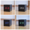WoodTime - Digitalt LED-træur med batteridrift