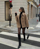 Eliza oversized frakke i uldblanding