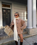 Eliza oversized frakke i uldblanding