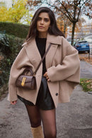 Eliza oversized frakke i uldblanding