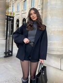 Eliza oversized frakke i uldblanding