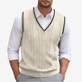 Herre Ribbet Vest med V-Hals