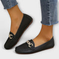 Luna - Slip-on loafers med afrundet tå og kædedetalje