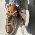 Lily - Dame glitrende sneakers med polstret sål