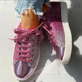 Lily - Dame glitrende sneakers med polstret sål