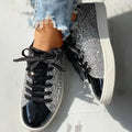 Lily - Dame glitrende sneakers med polstret sål